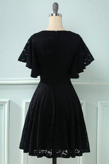 Batwing mangas vestido de encaje